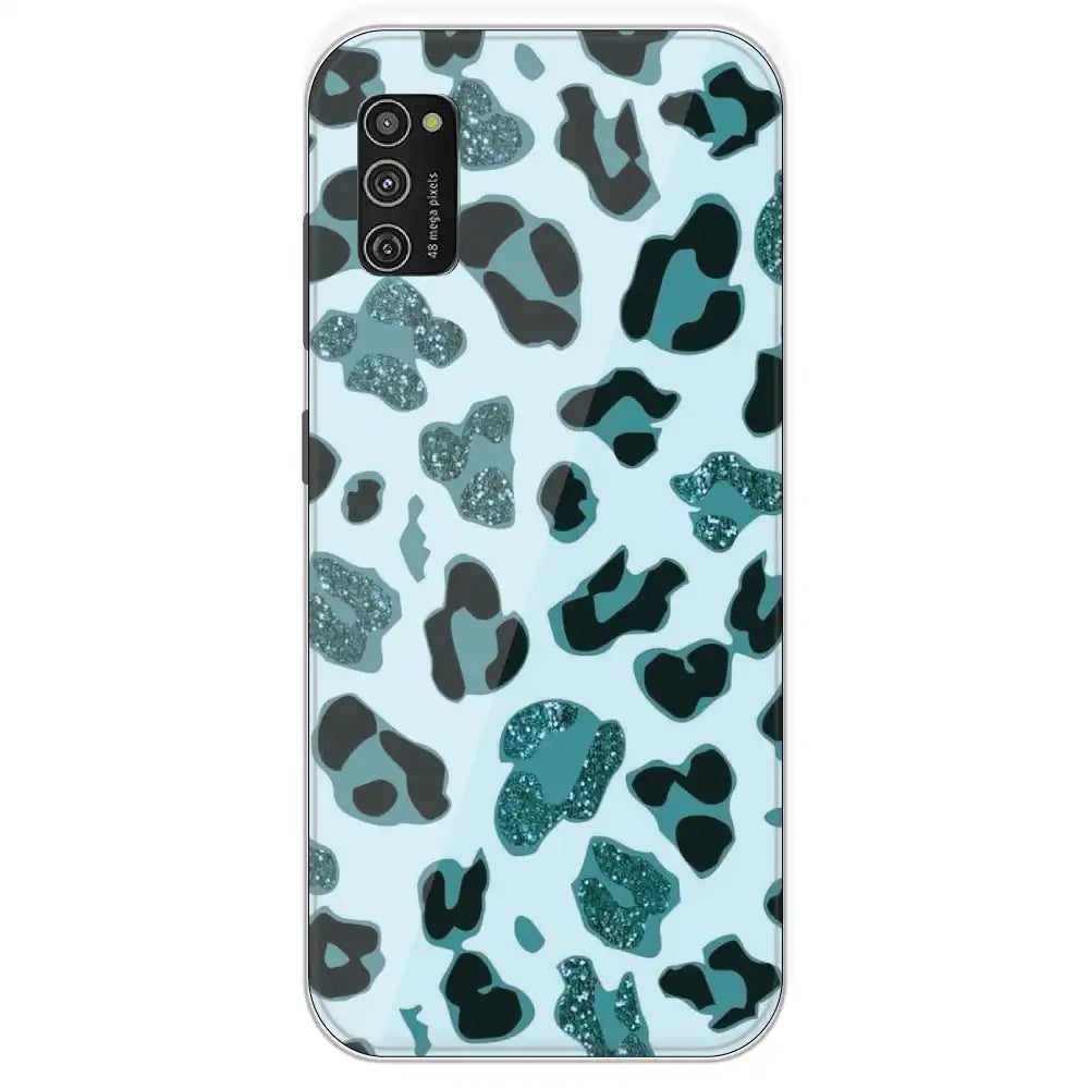 Blue Leopard Glitter Print - Printed Silicone Case For Samsung Galaxy 
M21