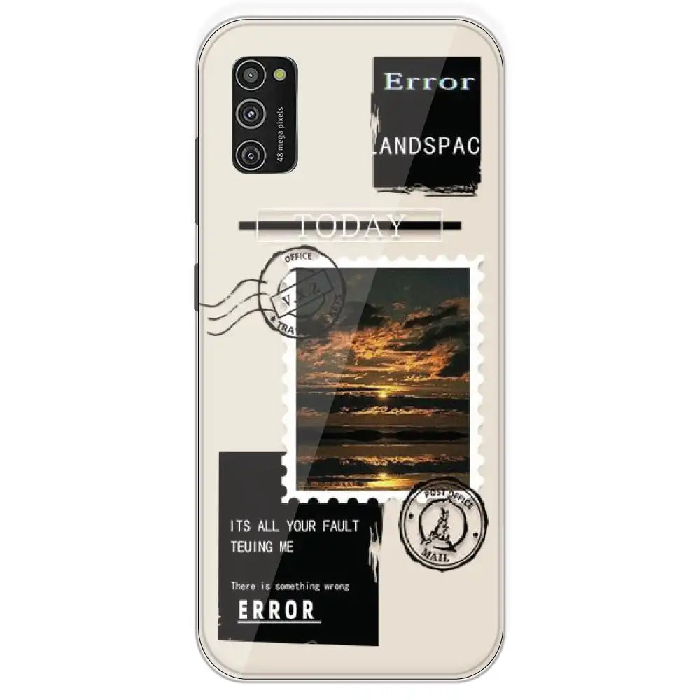 Post Card - Printed Silicone Case For Samsung Galaxy M21