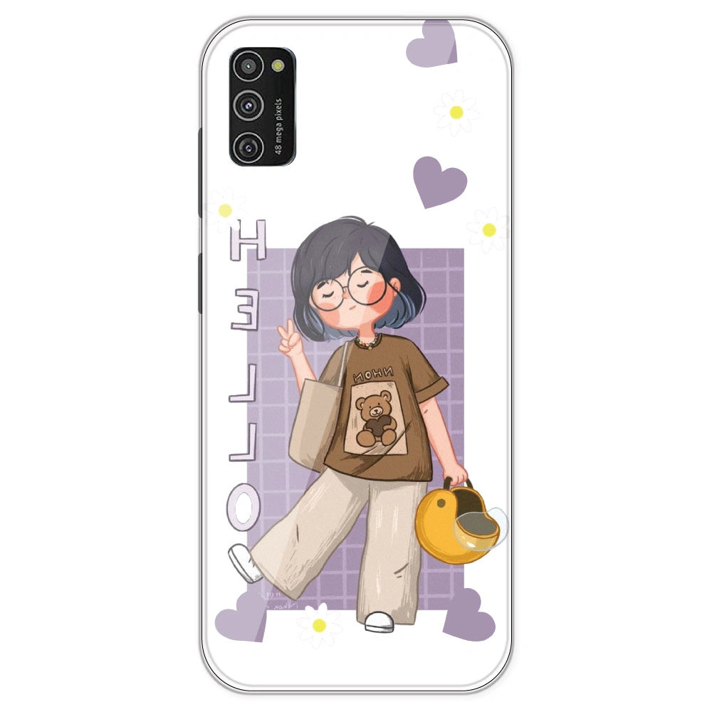 Introvert Girl - Clear Printed Silicone Case For Samsung Galaxy M21