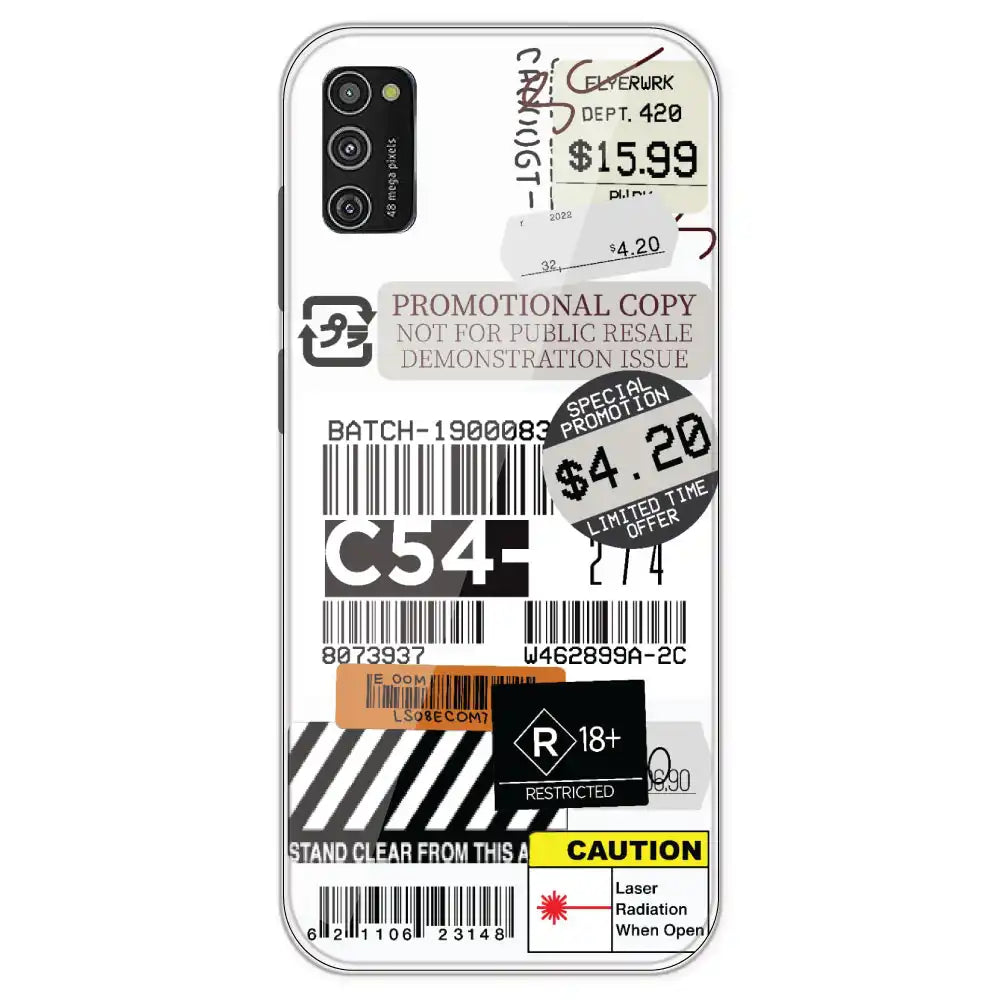Labels - Clear Printed Silicone Case For Samsung Galaxy M21