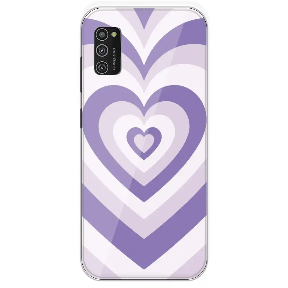 Dark Purple Hearts - Printed Silicone Case For Samsung Galaxy M21