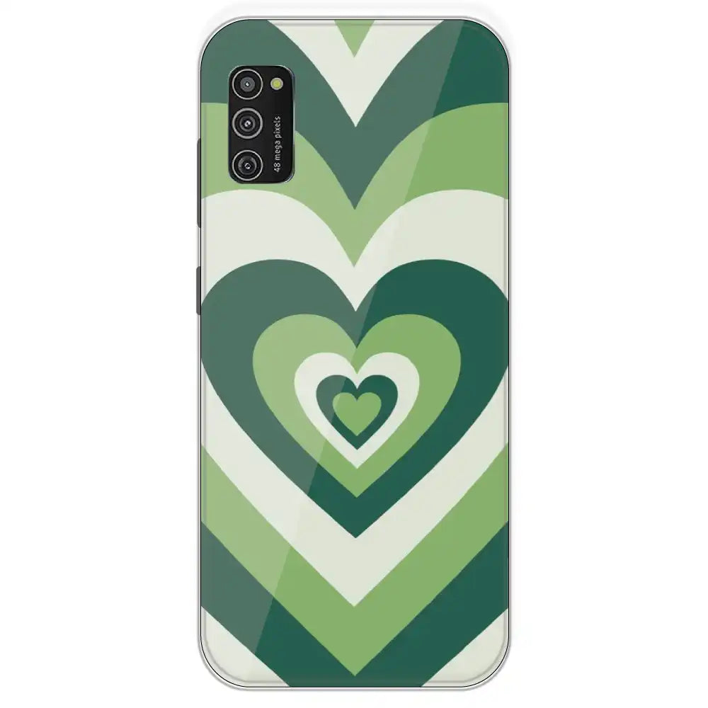 Dark Green Hearts - Printed Silicone Case For Samsung Galaxy M21