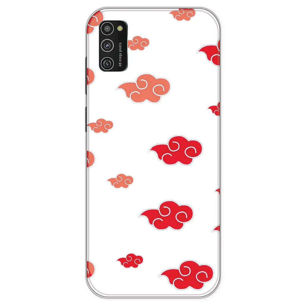 Red Clouds - Clear Printed Silicone Case For Samsung Galaxy M21