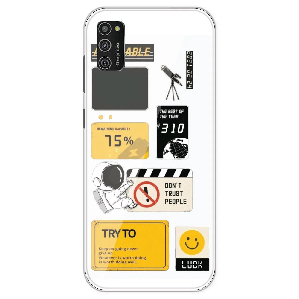 Space - Clear Printed Silicone Case For Samsung Galaxy M21