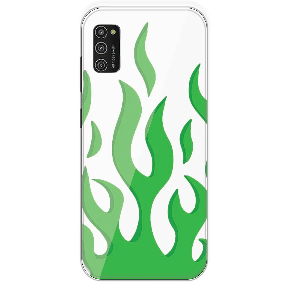 White Aesthetic Flame - Clear Printed Silicone Case For Samsung Galaxy M21