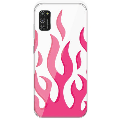 Pink Flames - Clear Printed Silicone Case For Samsung Galaxy M21
