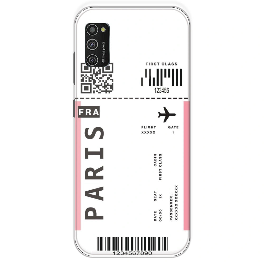 Paris Ticket - Clear Printed Silicone Case For Samsung Galaxy M21