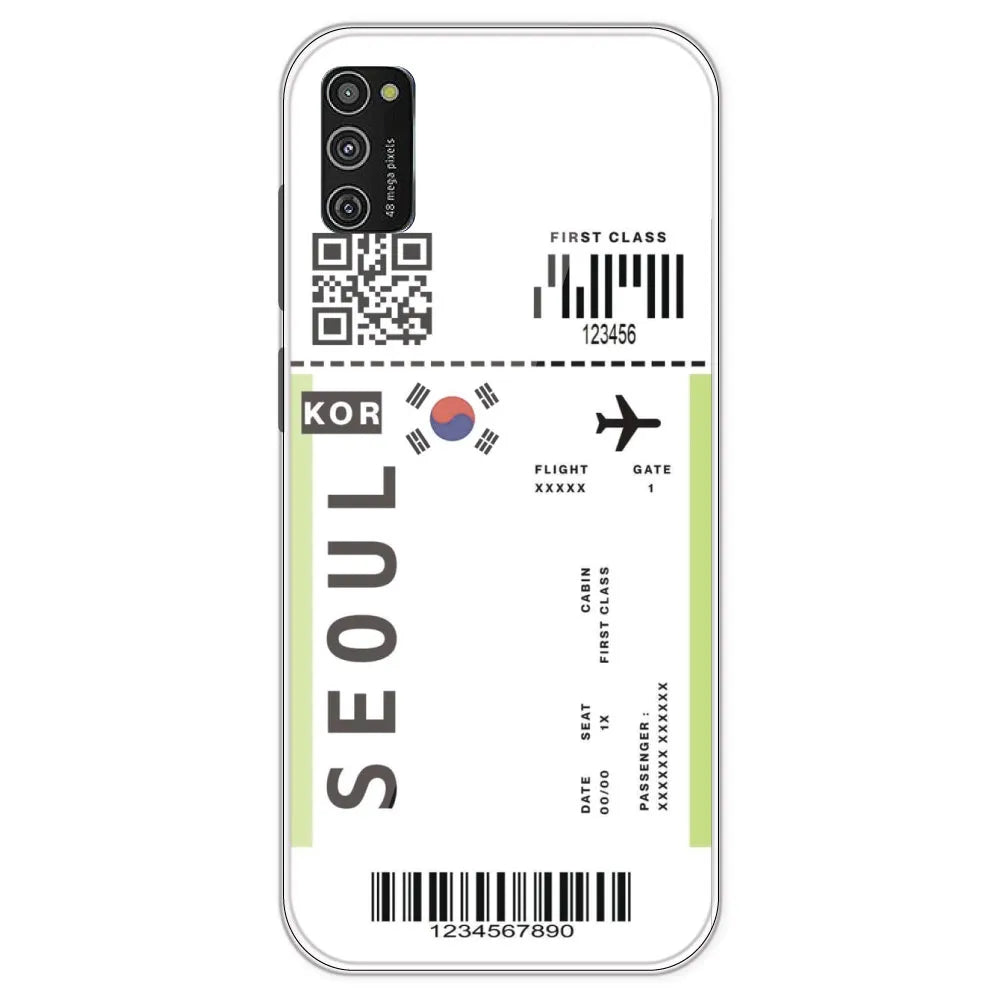 Seoul Ticket - Clear Printed Silicone Case For Samsung Galaxy M21