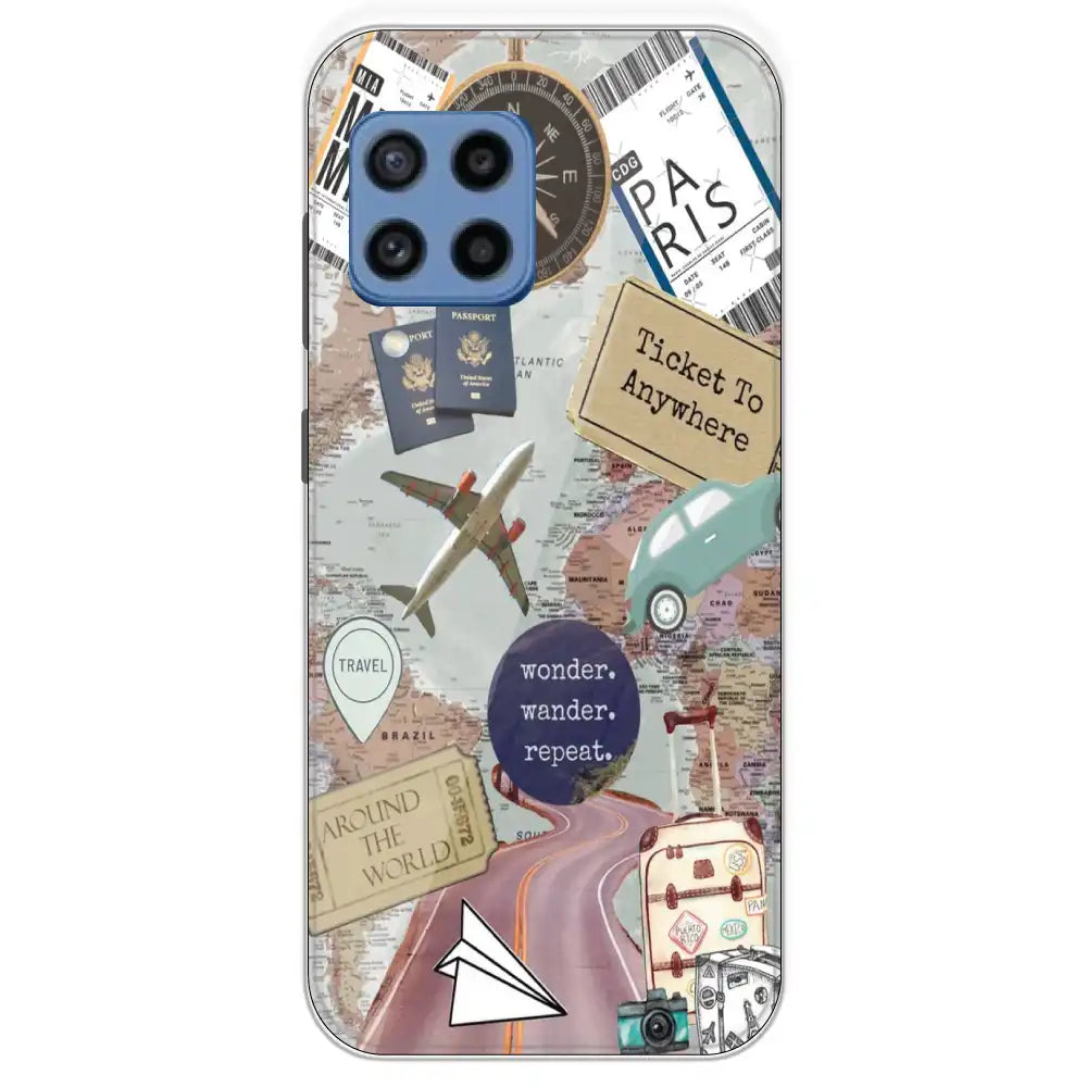 Travel Collage - Printed Silicone Case For Samsung Galaxy M22