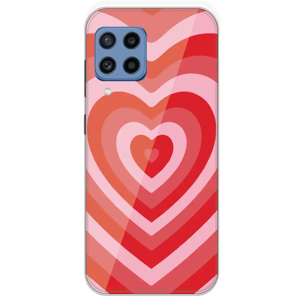 Red Hearts - Printed Silicone Case For Samsung Galaxy M22