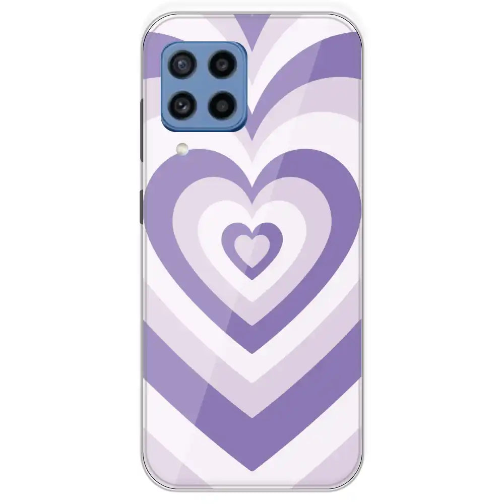Dark Purple Hearts - Printed Silicone Case For Samsung Galaxy M22