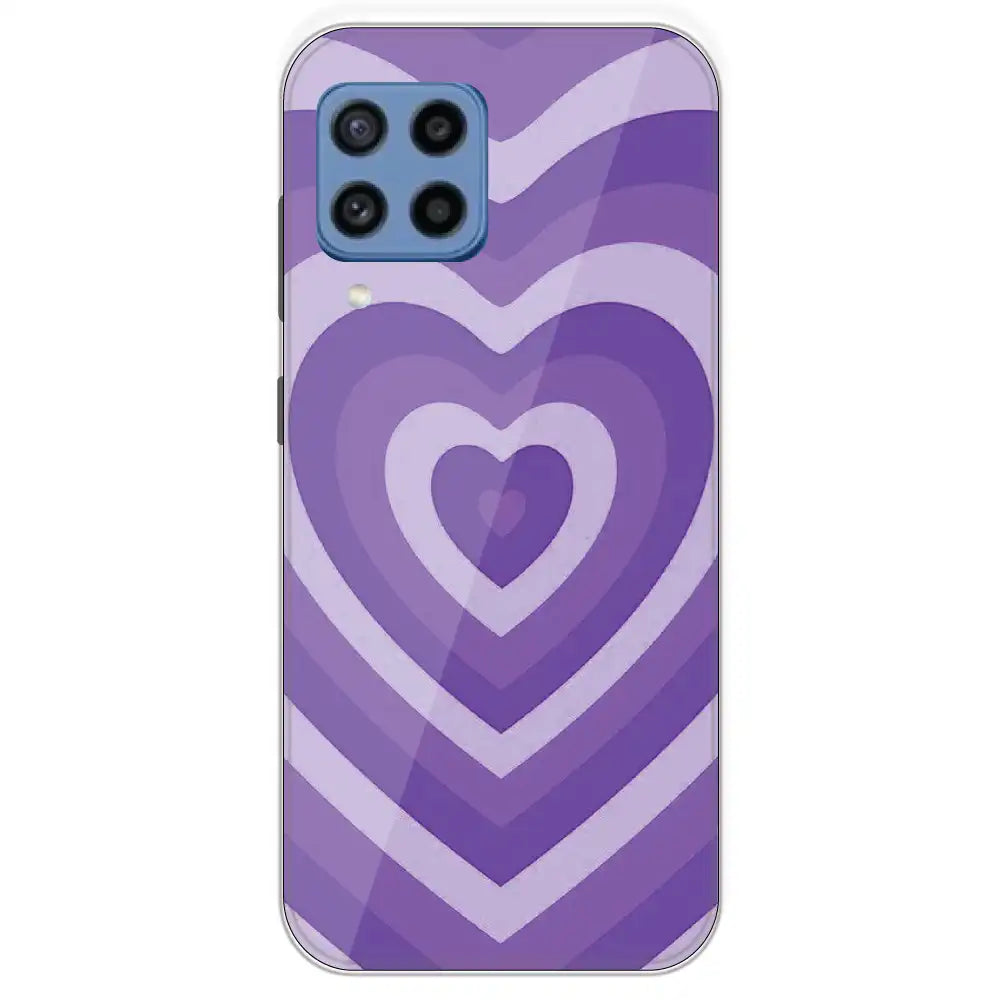Purple Hearts - Printed Silicone Case For Samsung Galaxy M22