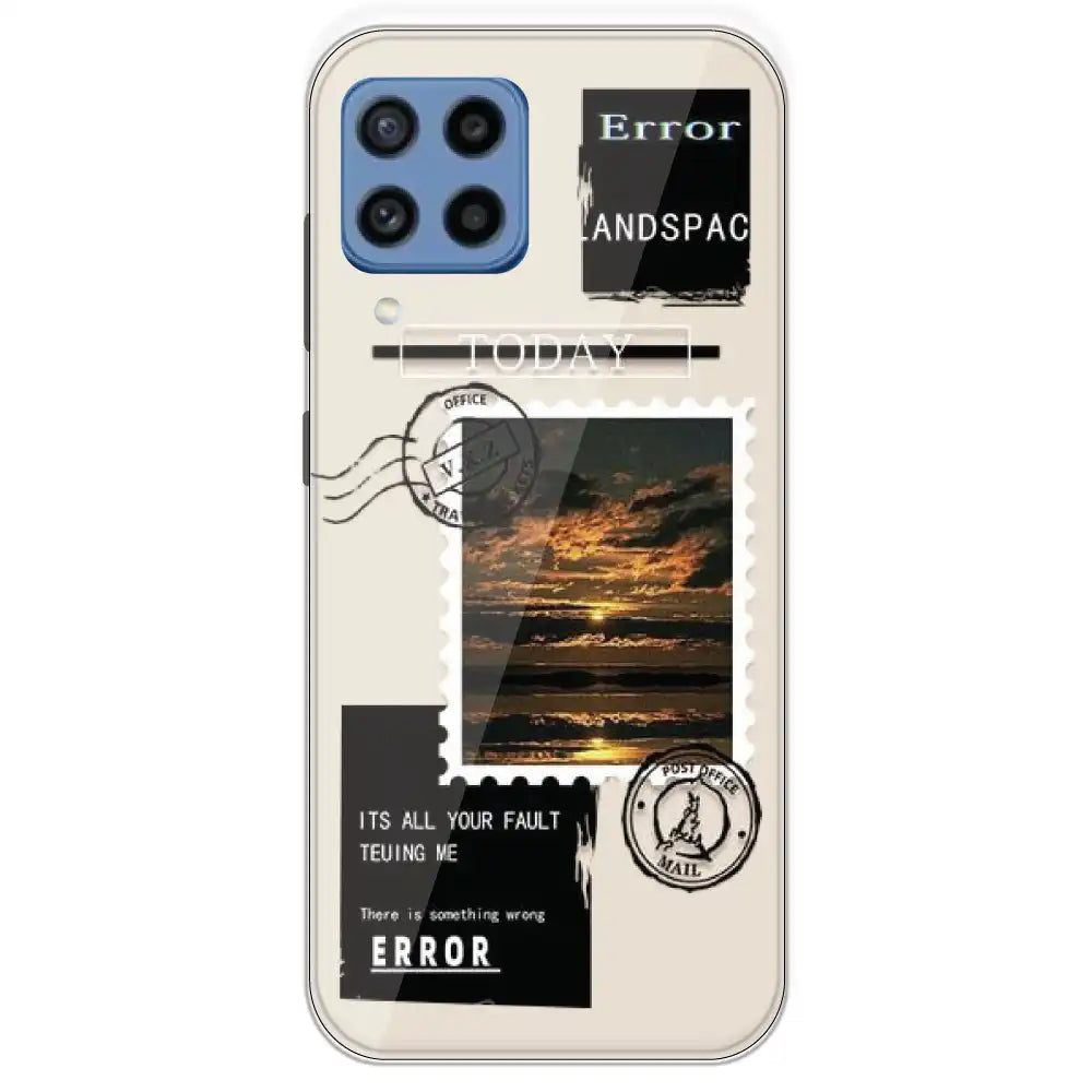 Post Card - Printed Silicone Case For Samsung Galaxy M22