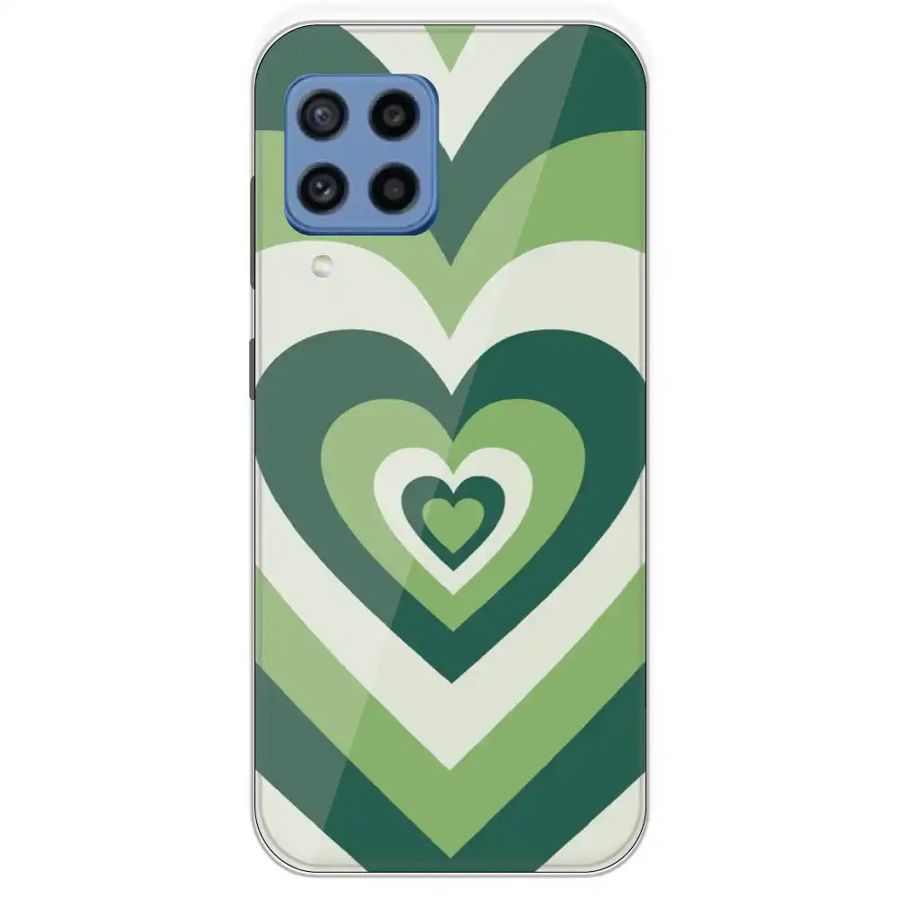Dark Green Hearts - Printed Silicone Case For Samsung Galaxy M22