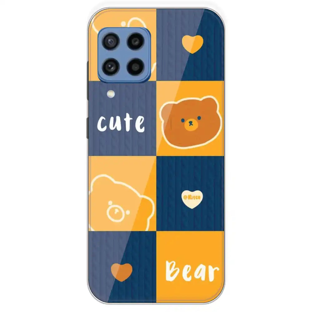 Cute Bear Collage - Printed Silicone Case For Samsung Galaxy M22