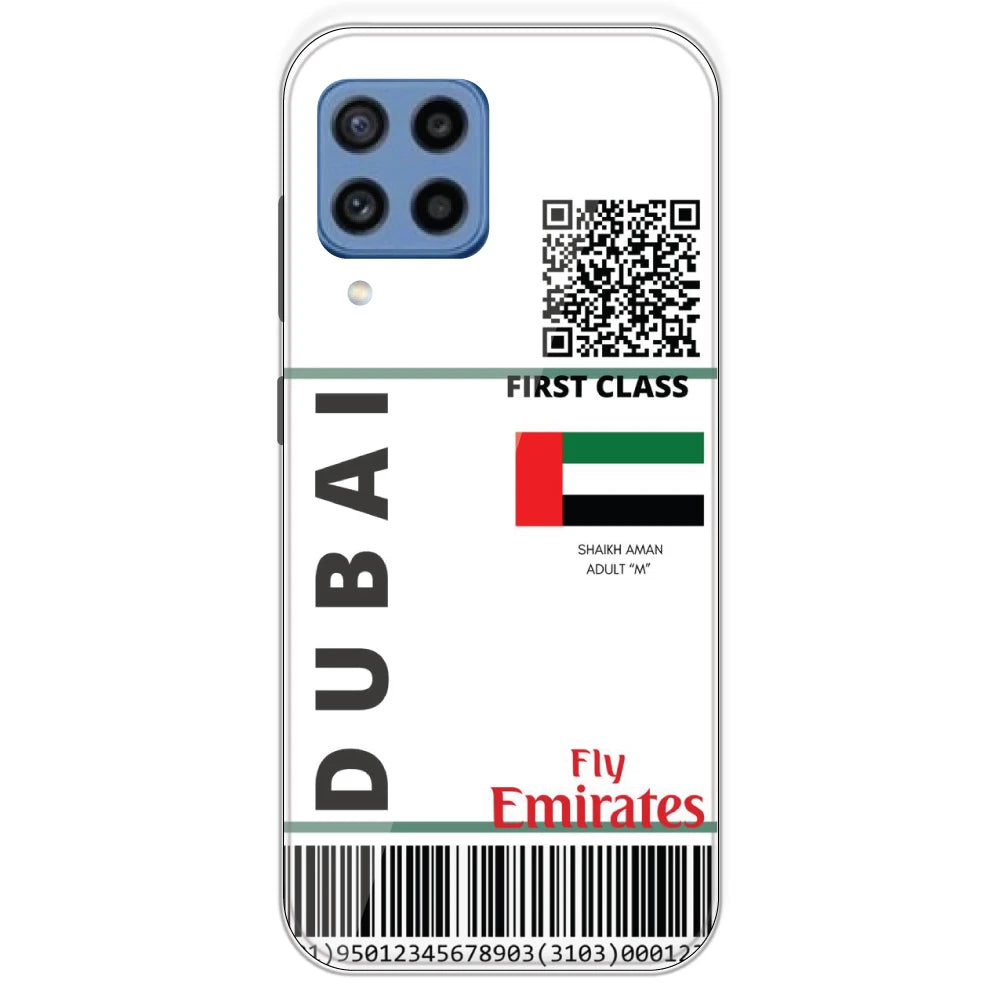Dubai Ticket - Clear Printed Silicone Case For Samsung Galaxy M22
