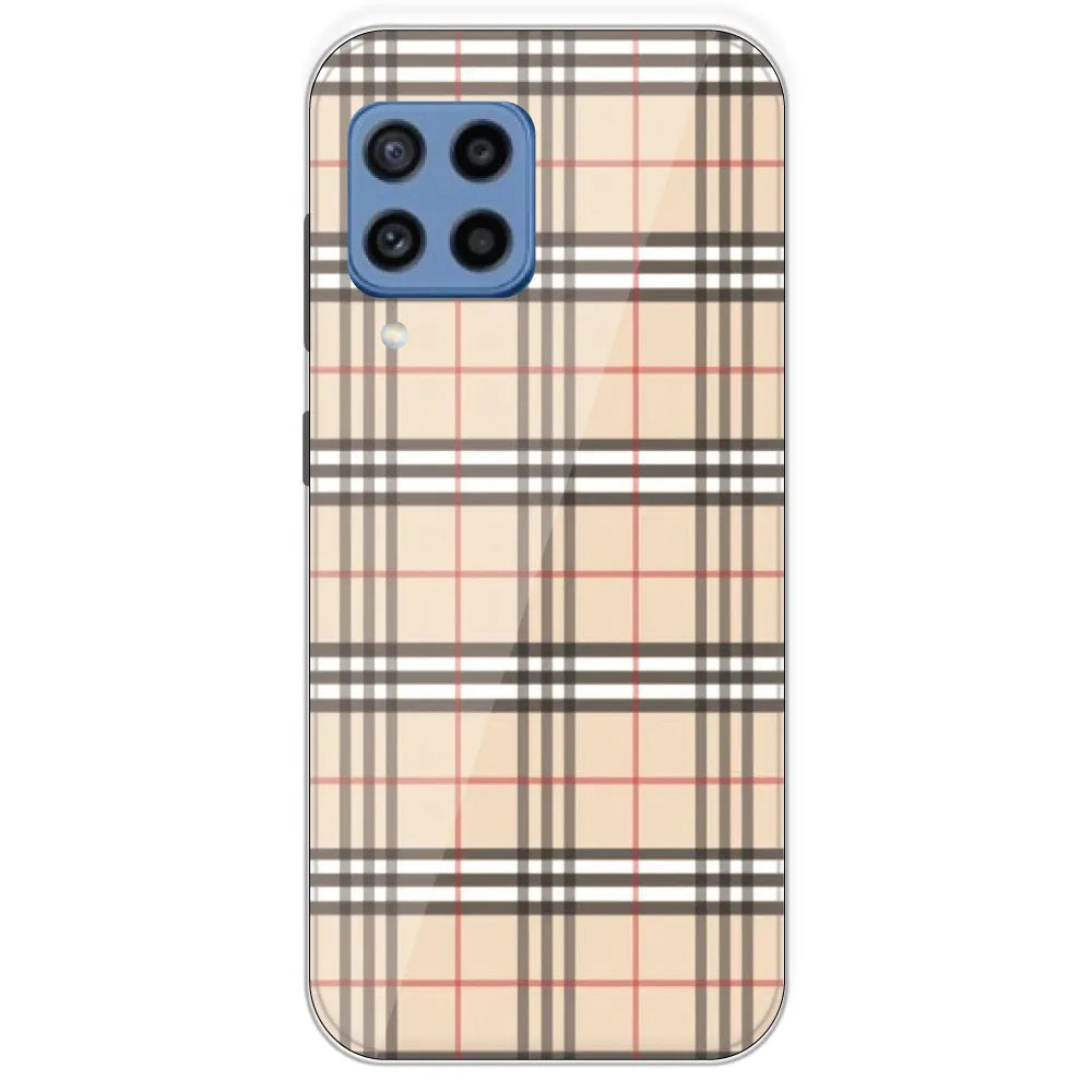 Yellow Checks - Printed Silicone Case For Samsung Galaxy M22