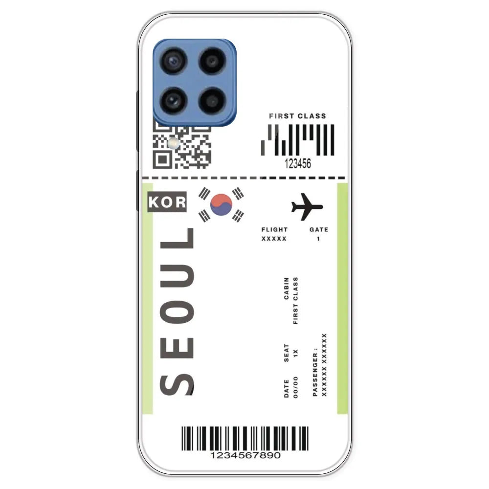 Seoul Ticket - Clear Printed Silicone Case For Samsung Galaxy M22