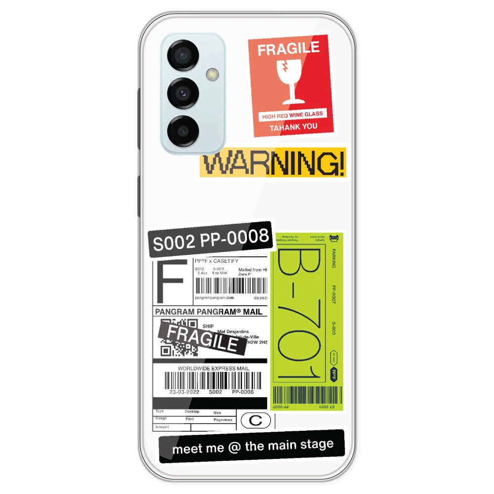 Fragile Labels - Clear Printed Silicone Case For Samsung Galaxy M23