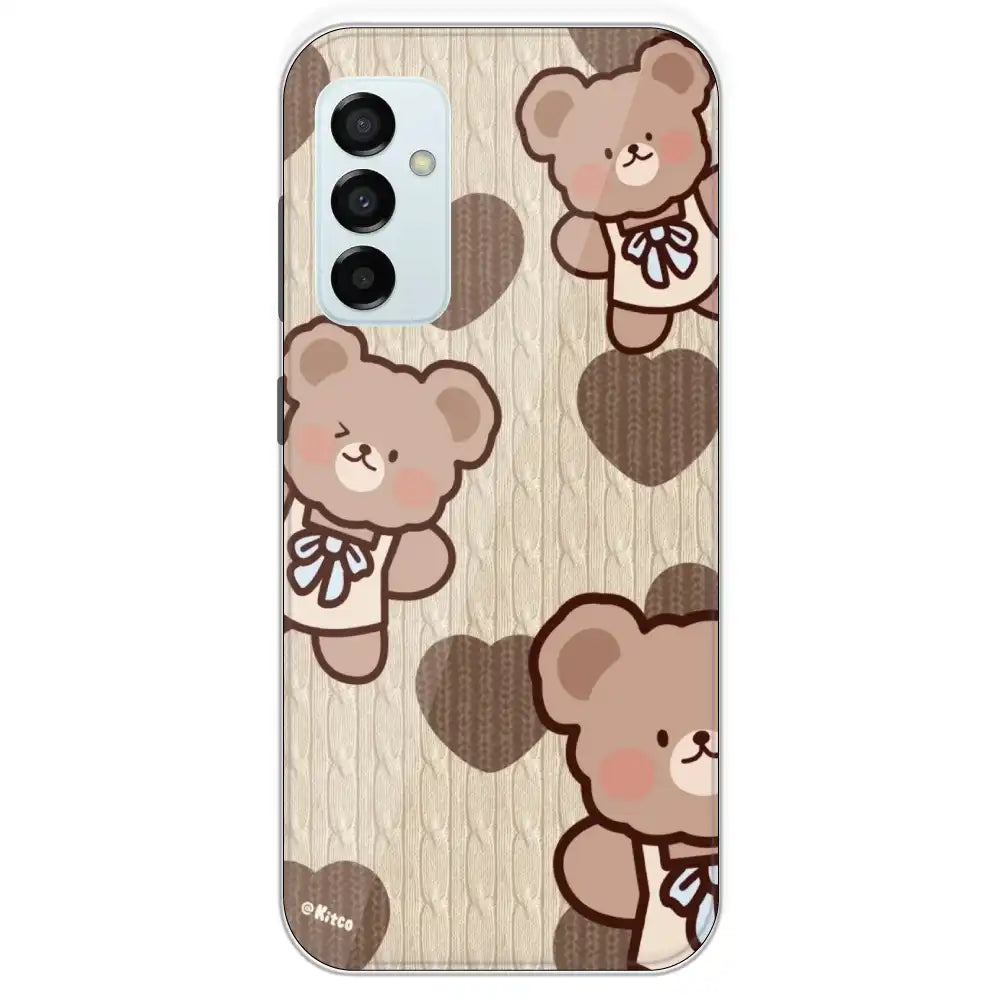 Teddy Heart - Printed Silicone Case For Samsung Galaxy M23
