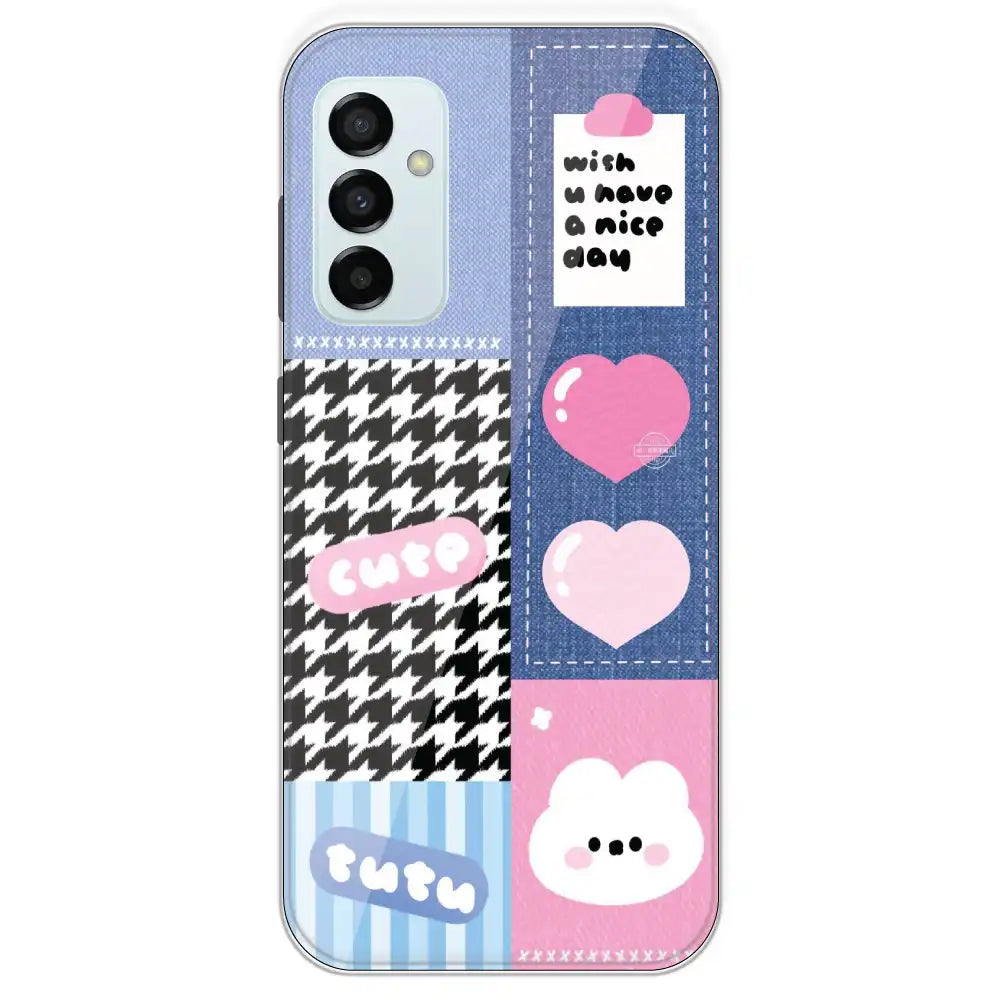 Cute Pink Bear Collage - Printed Silicone Case For Samsung Galaxy M23