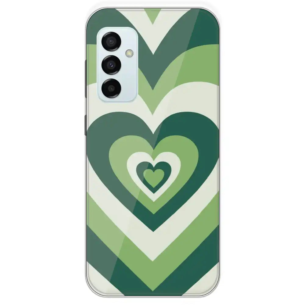 Dark Green Hearts - Printed Silicone Case For Samsung Galaxy M23