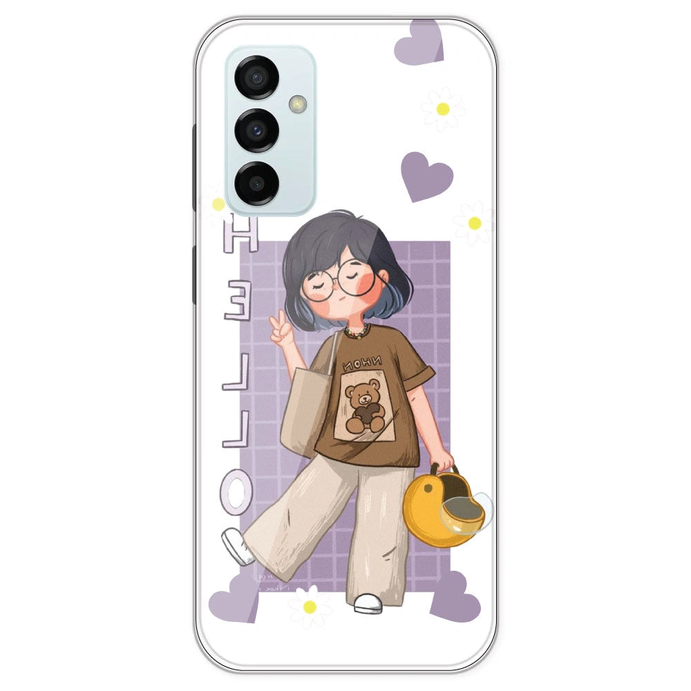 Introvert Girl - Clear Printed Silicone Case For Samsung Galaxy M23