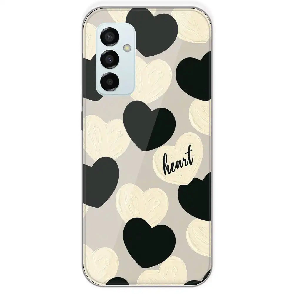 Black And White Heart - Printed Silicone Case For Samsung Galaxy M23