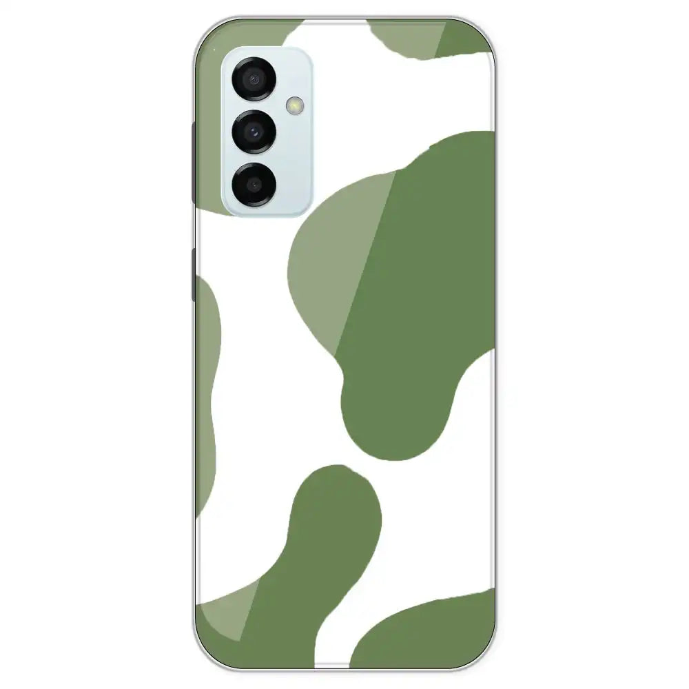 Olive Green Cow Print - Clear Printed Silicone Case For Samsung Galaxy M23