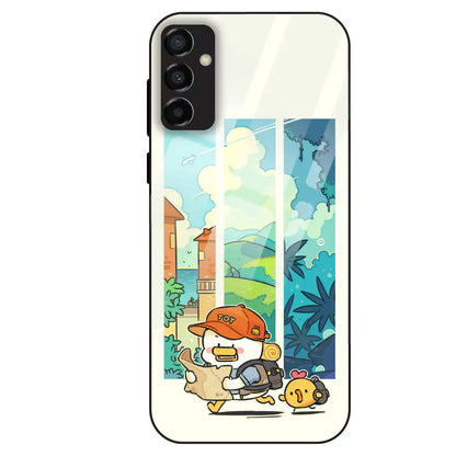 Cute Duck Adventure - Glass Case For Samsung Galaxy M23