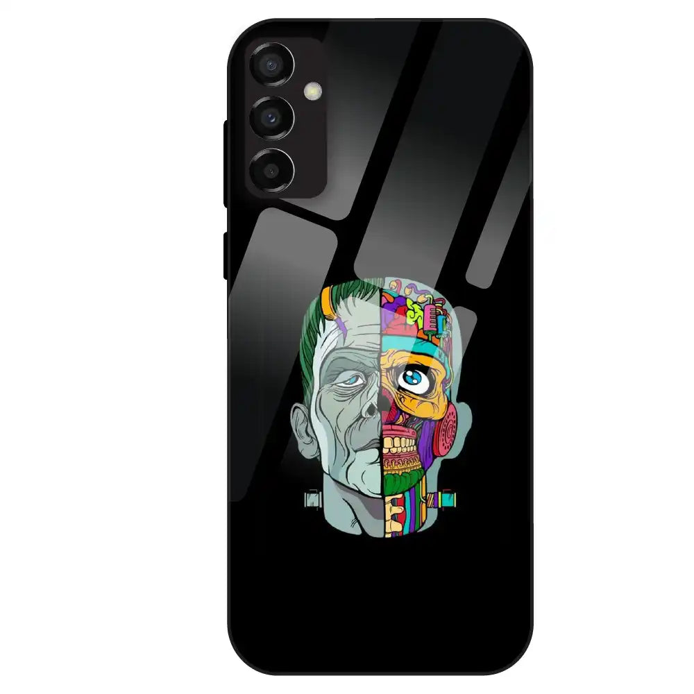 Half Skull Pop Art - Glass Case For Samsung Galaxy M23