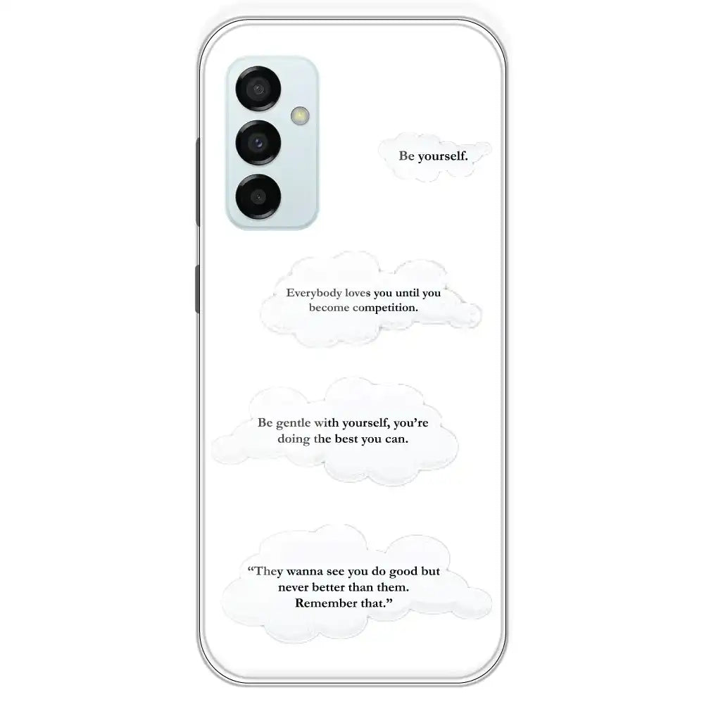Quotes And Clouds - Clear Printed Silicone Case For Samsung Galaxy M23