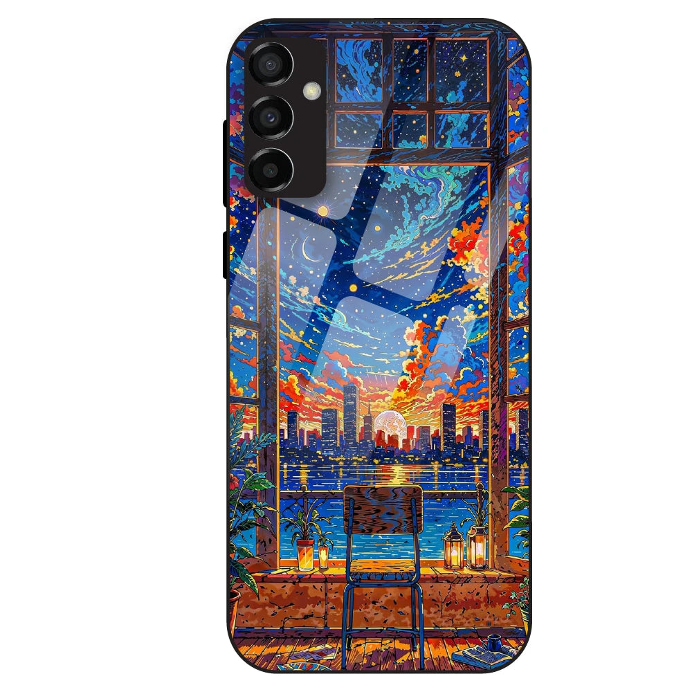 Sunset City View - Glass Case For Samsung Galaxy M23