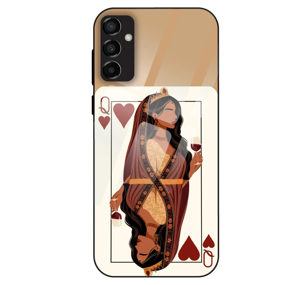 Queen of Hearts Design - Glass Case For Samsung Galaxy M23