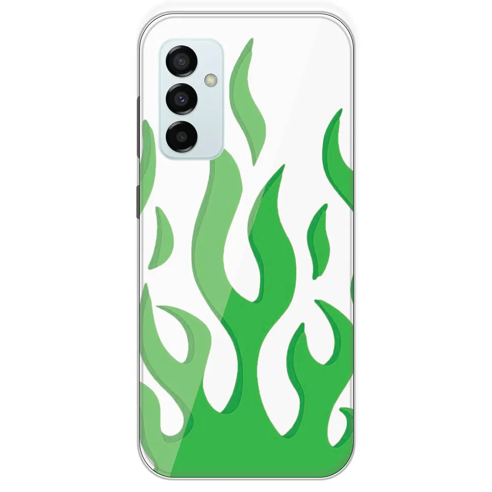 White Aesthetic Flame - Clear Printed Silicone Case For Samsung Galaxy M23