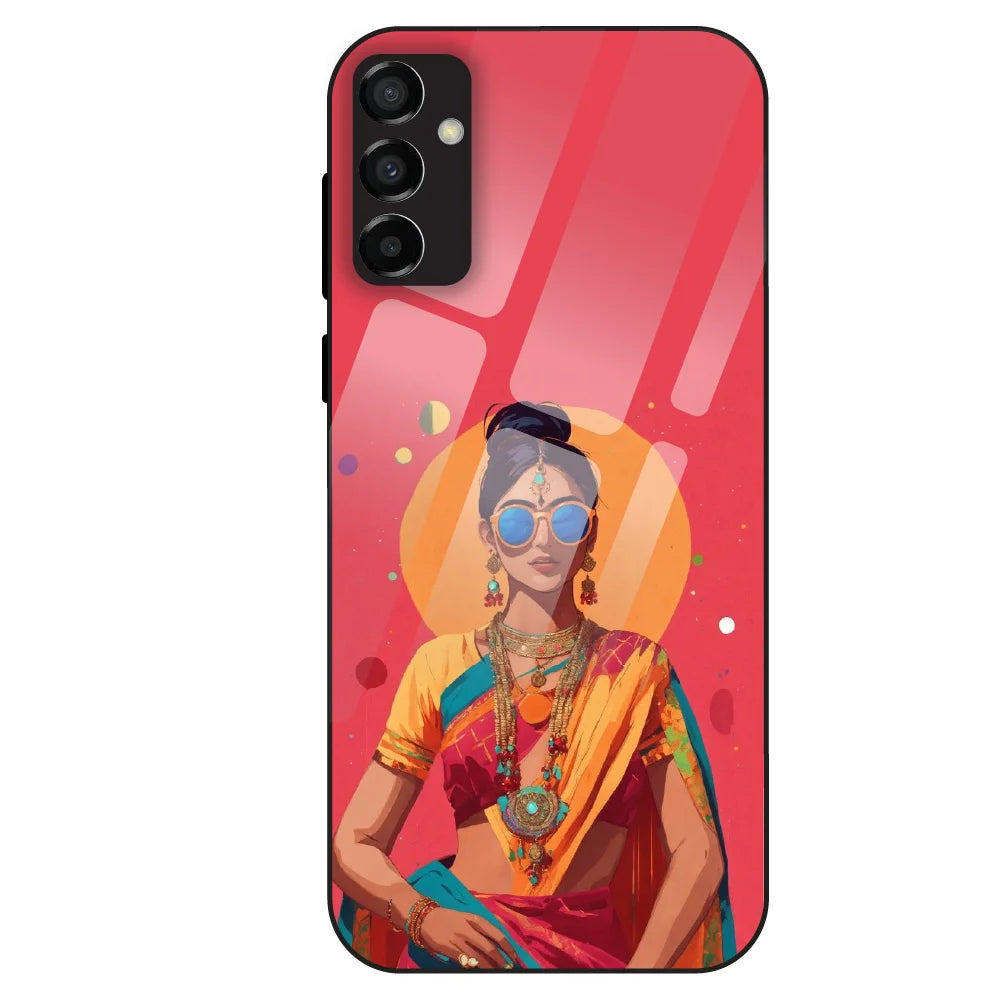 Trendy Ethnic Beauty - Glass Case For Samsung Galaxy M23