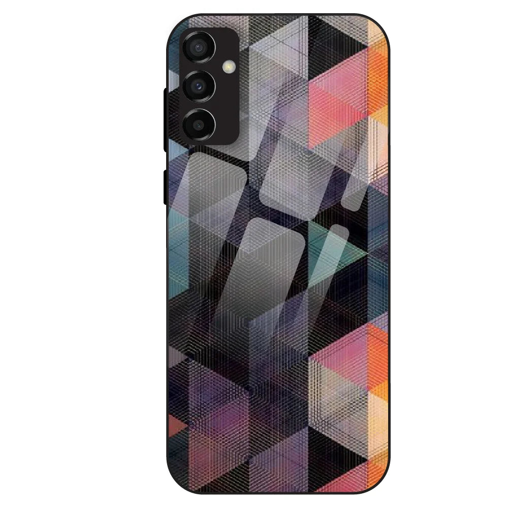 Geometric Prism Grid - Glass Case For Samsung Models