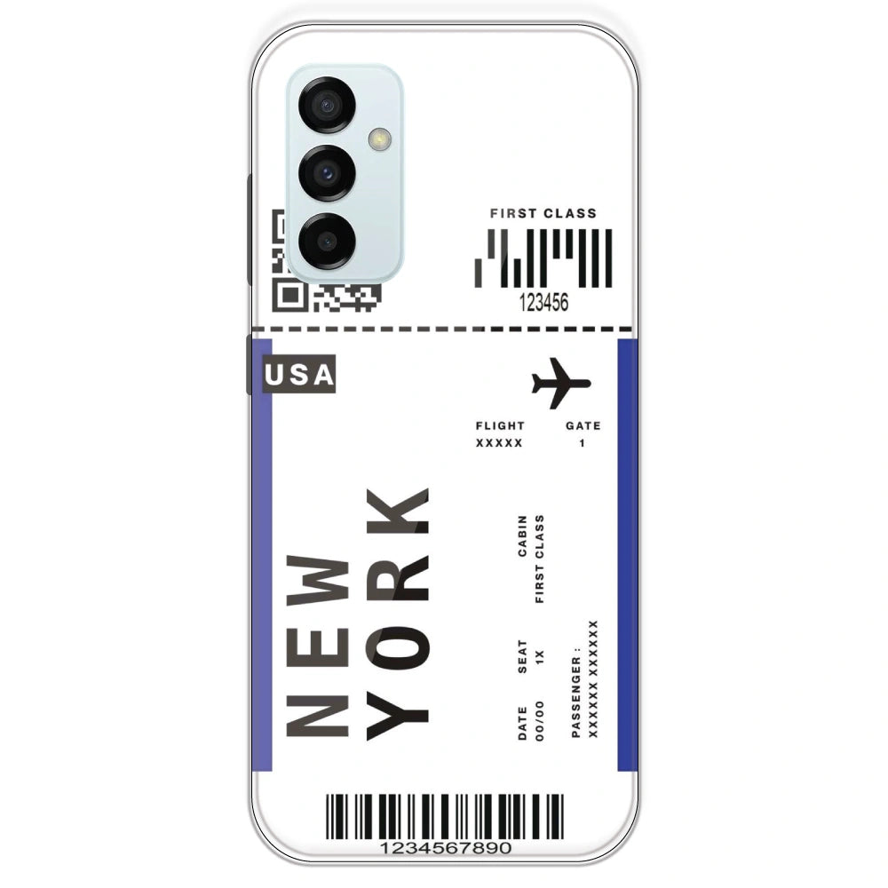 New York Ticket - Clear Printed Silicone Case For Samsung Galaxy M23