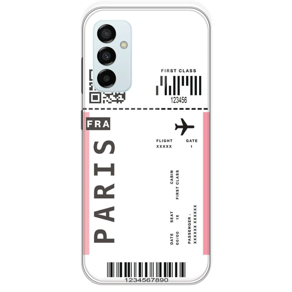 Paris Ticket - Clear Printed Silicone Case For Samsung Galaxy M23