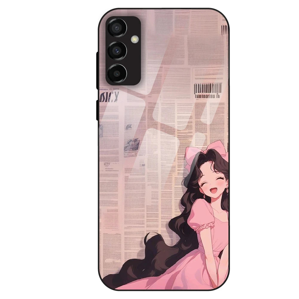 Cute Pink Anime Girl - Glass Case For Samsung Galaxy M23