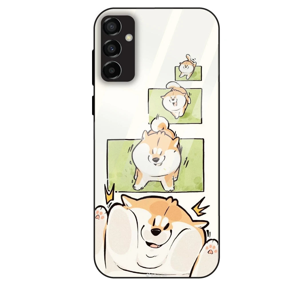 Cute Shiba Steps - Glass Case For Samsung Galaxy M23