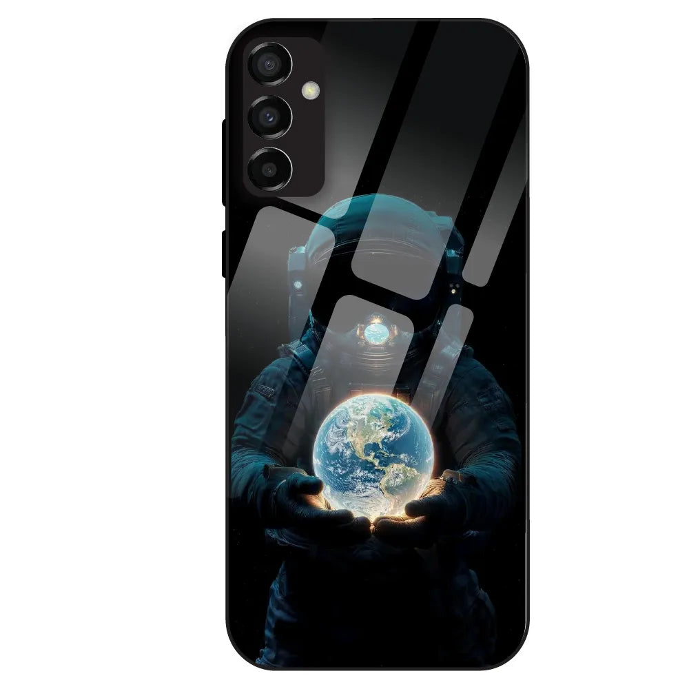 Astronaut Holding Earth - Glass Case For Samsung Galaxy M23