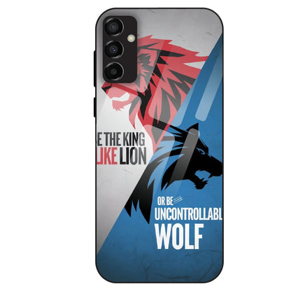 Lion vs Wolf Power - Glass Case For Samsung Galaxy M23
