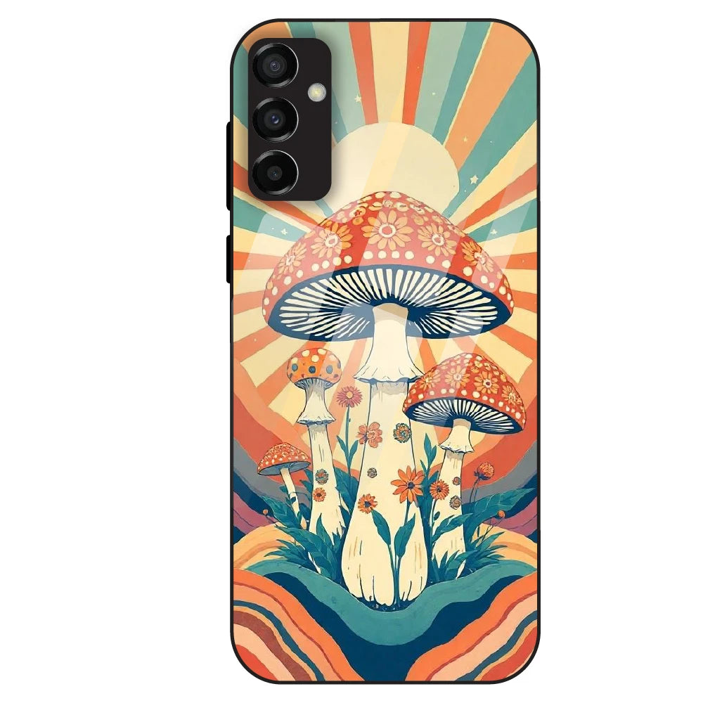 Retro Mushroom Art - Glass Case For Samsung Galaxy M23