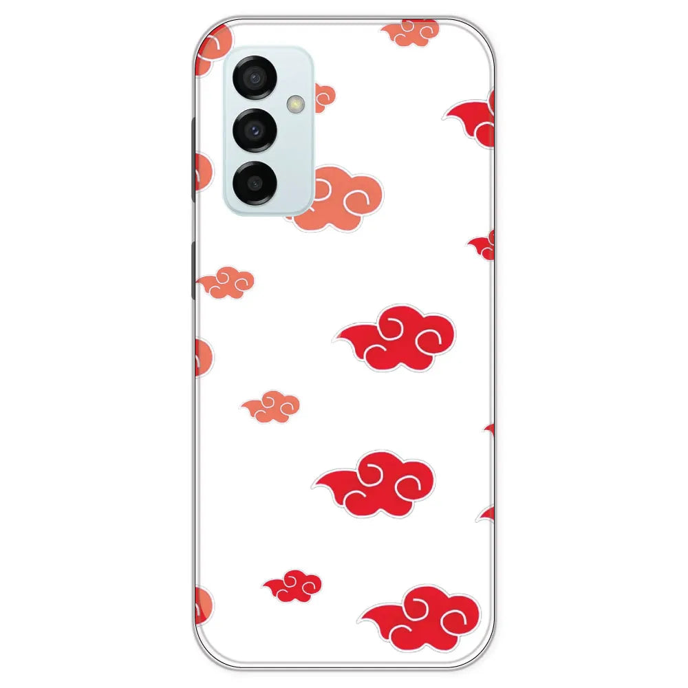 Red Clouds - Clear Printed Silicone Case For Samsung Galaxy M23