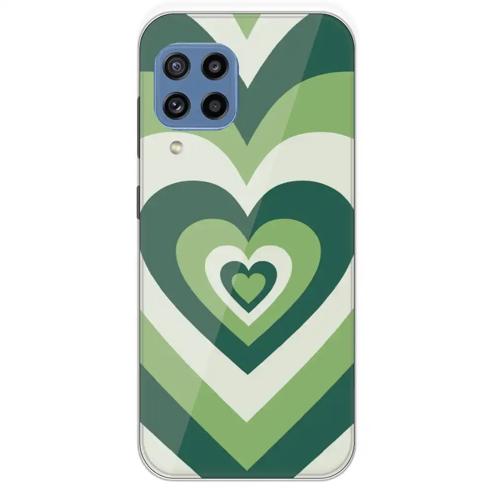 Dark Green Hearts - Printed Silicone Case For Samsung Galaxy M32