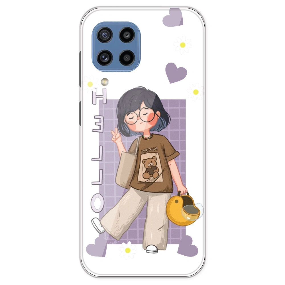 Introvert Girl - Clear Printed Silicone Case For Samsung Galaxy M32