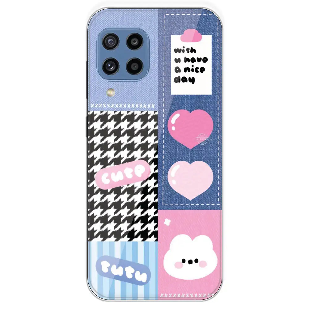 Cute Pink Bear Collage - Printed Silicone Case For Samsung Galaxy M32