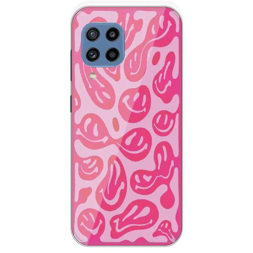 Pink Smilies - Printed Silicone Case For Samsung Galaxy M32