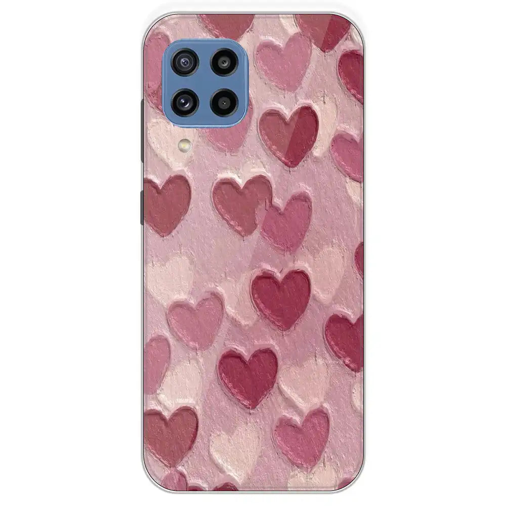 Pastel Hearts Love - Printed Silicone Case For Samsung Galaxy M32